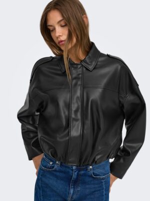 ONLMOON NELI L/S FAUX LEATHER BOMBER PNT