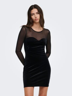 ONLSMOOTH L/S MESH MIX DRESS BOX JRS