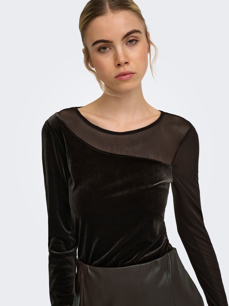 ONLSMOOTH L/S MESH MIX TOP BOX JRS