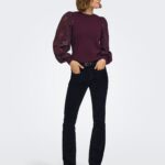 ONLGLOW LS WOVEN MIX O NECK KNT