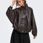 ONLINA FAUX LEATHER BALLOON JACKET OTW