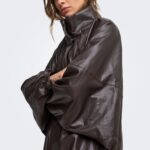 ONLINA FAUX LEATHER BALLOON JACKET OTW
