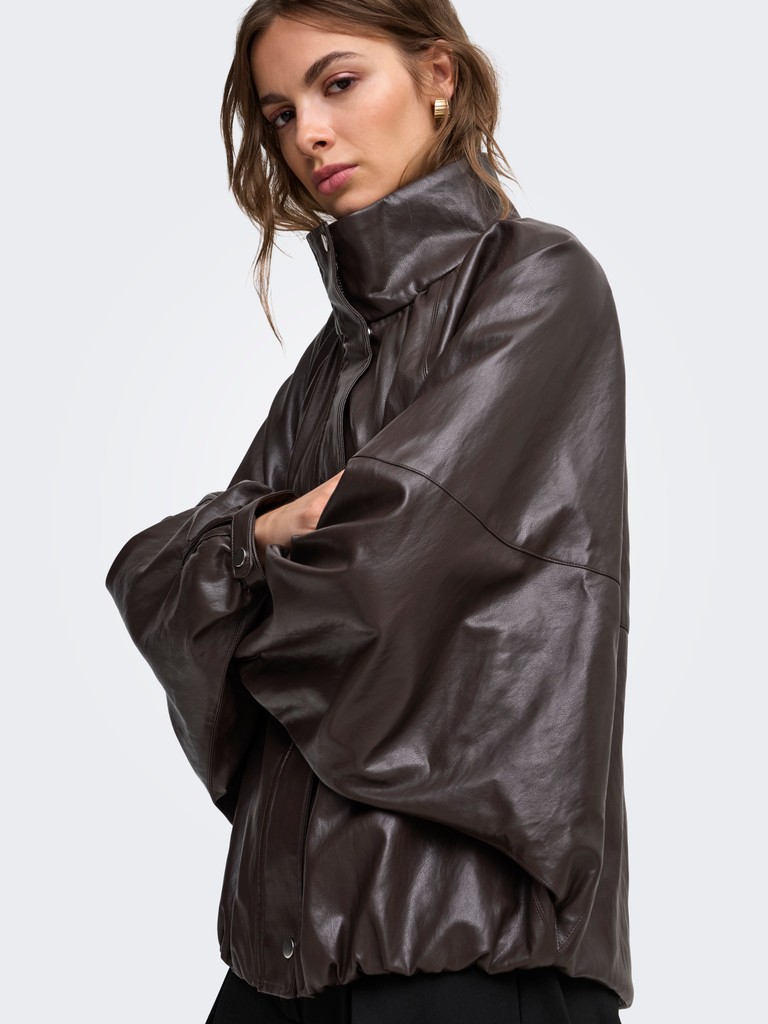 ONLINA FAUX LEATHER BALLOON JACKET OTW