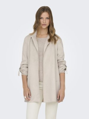 Πανωφόρι ελαφρύ σουέτ με γυριστά μανίκια