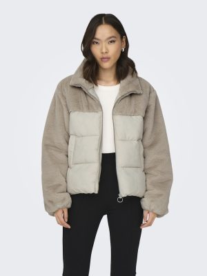 Alternative view of Puffer jacket με teddy υφή