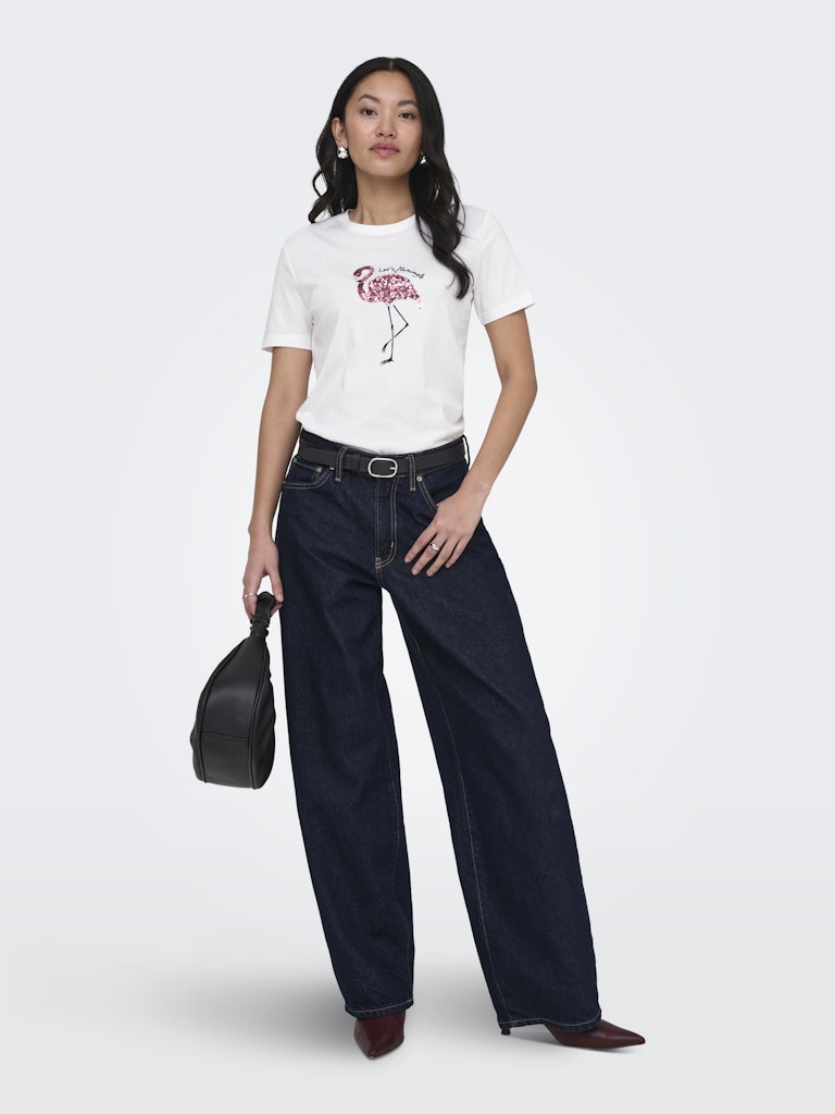 Tshirt με στάμπα flamingo και παγιέτες - Image 2