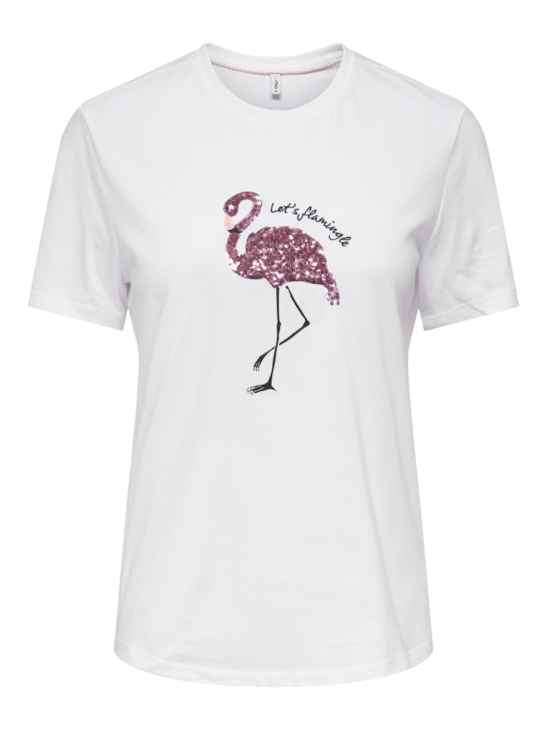 Tshirt με στάμπα flamingo και παγιέτες - Image 3
