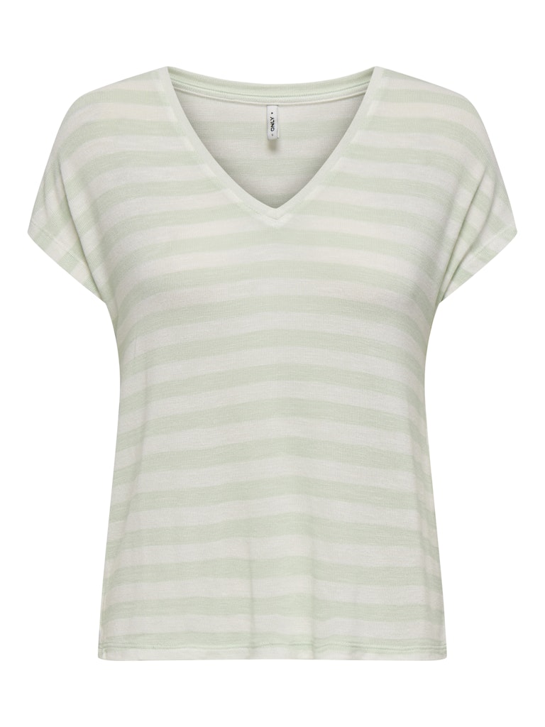 Tshirt  ριγέ με v λαιμό loose fit casual