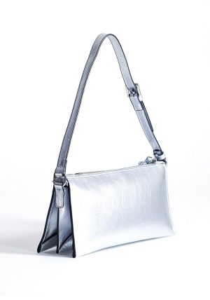 Alternative view of Μεταλλική shoulder bag με ρυθμιζόμενο λουράκι