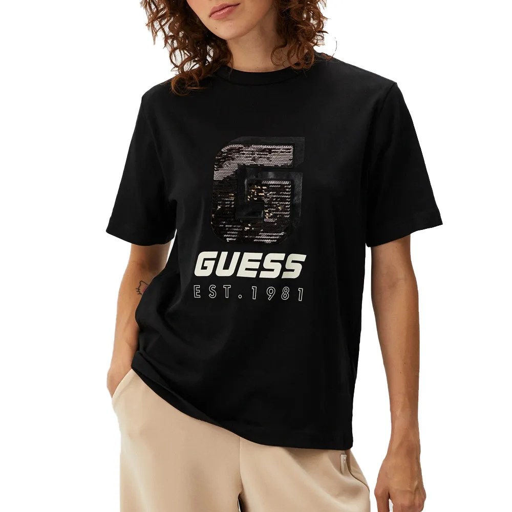 T-Shirt με λογότυπο με παγιέτα