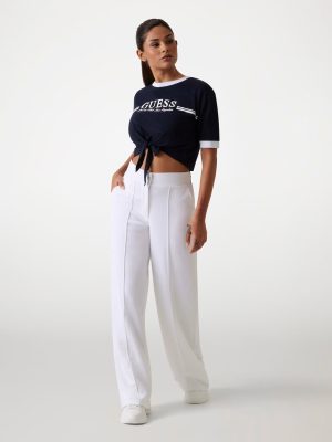 Alternative view of T-shirt με λογότυπο και δέσιμο μπροστά