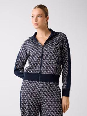 Ζακέτα φούτερ με φερμουάρ και τυπωμένο λογότυπο