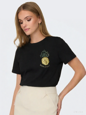 T-shirt με ανανά και παγιέτες