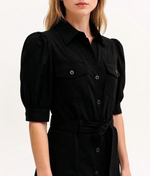 Alternative view of Φόρεμα σεμιζέ βαμβακερό