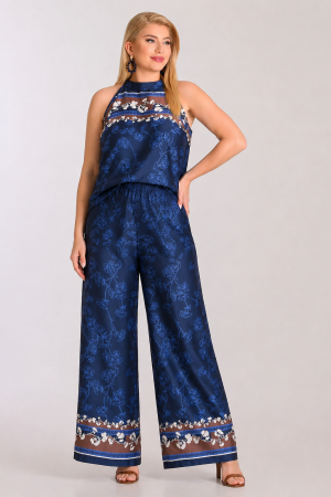 Alternative view of Σατέν αμάνικη μπλούζα με halter λαιμόκοψη plus size