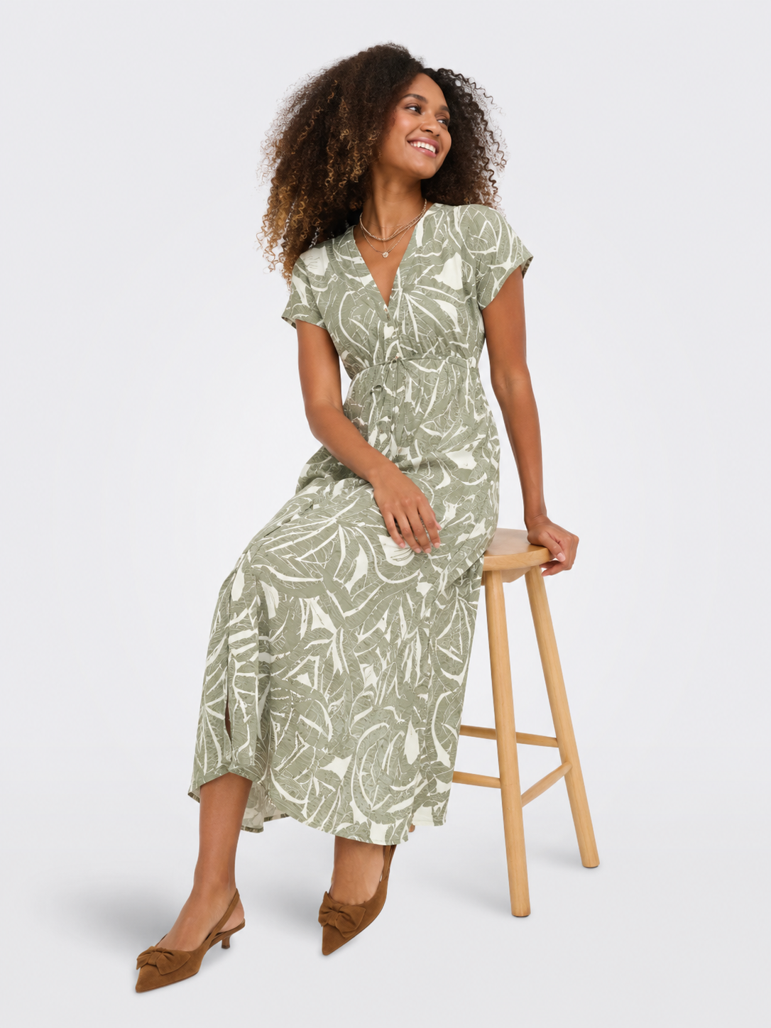 Μάξι φόρεμα tropical print - Image 3
