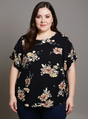 Μπλούζα κοντομάνικη εμπριμέ