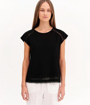 Μπλούζα βαμβακερή με κέντημα