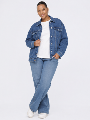 Alternative view of Τζιν μπουφάν oversized plus size