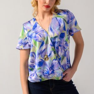 Μπλούζα κοντομάνικη εμπριμέ