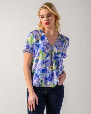 Alternative view of Μπλούζα κοντομάνικη εμπριμέ