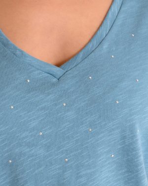 Alternative view of Μπλούζα κοντομάνικη VE με μεταλλάκια