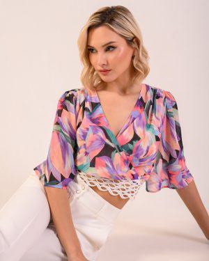 Alternative view of Μπλούζα εμπριμέ με τρέσα