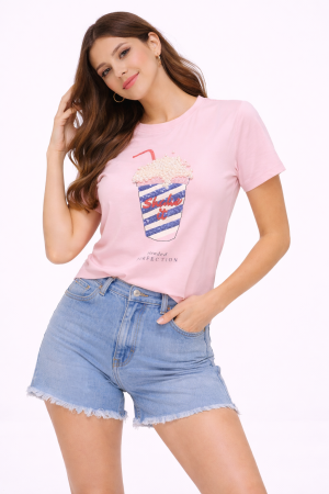 Alternative view of T-shirt στάμπα με πέρλες