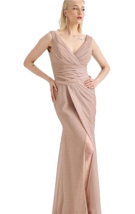 Maxi lurex φόρεμα με σκίσιμο - Image 2