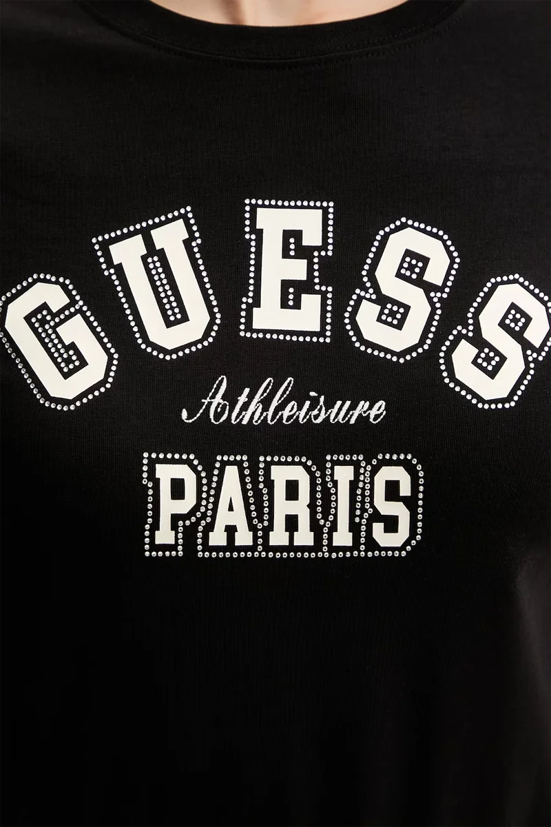 Μπλούζα κοντομάνικη με λευκό λογότυπο Guess - Image 4