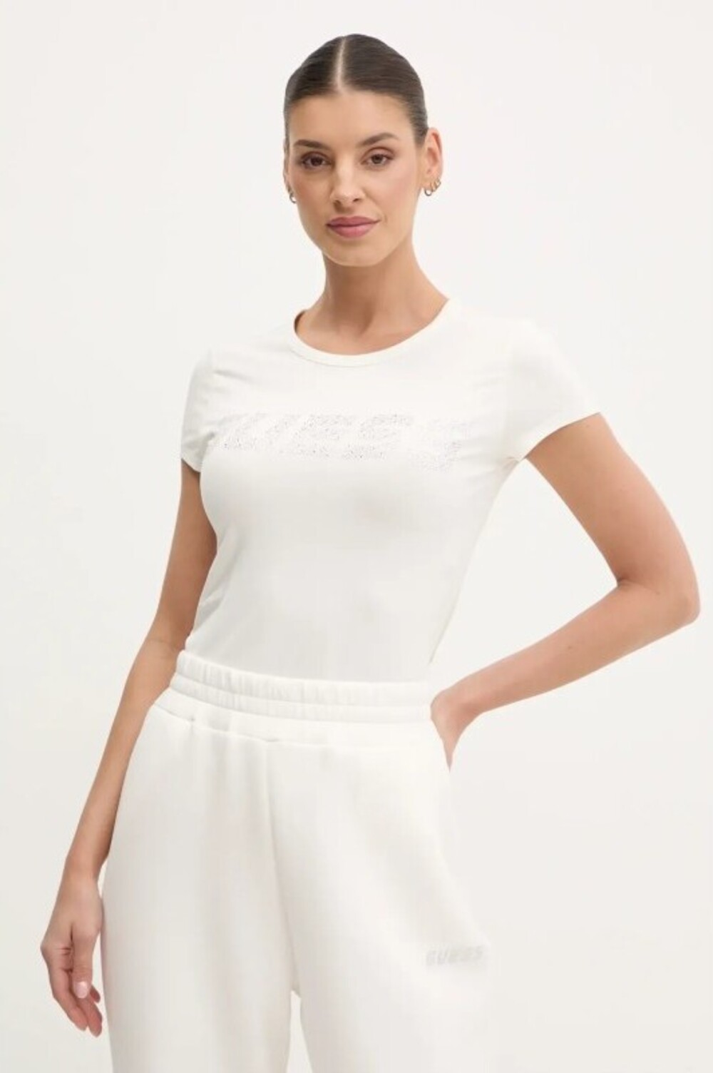T-shirt με στρας λογότυπο Guess