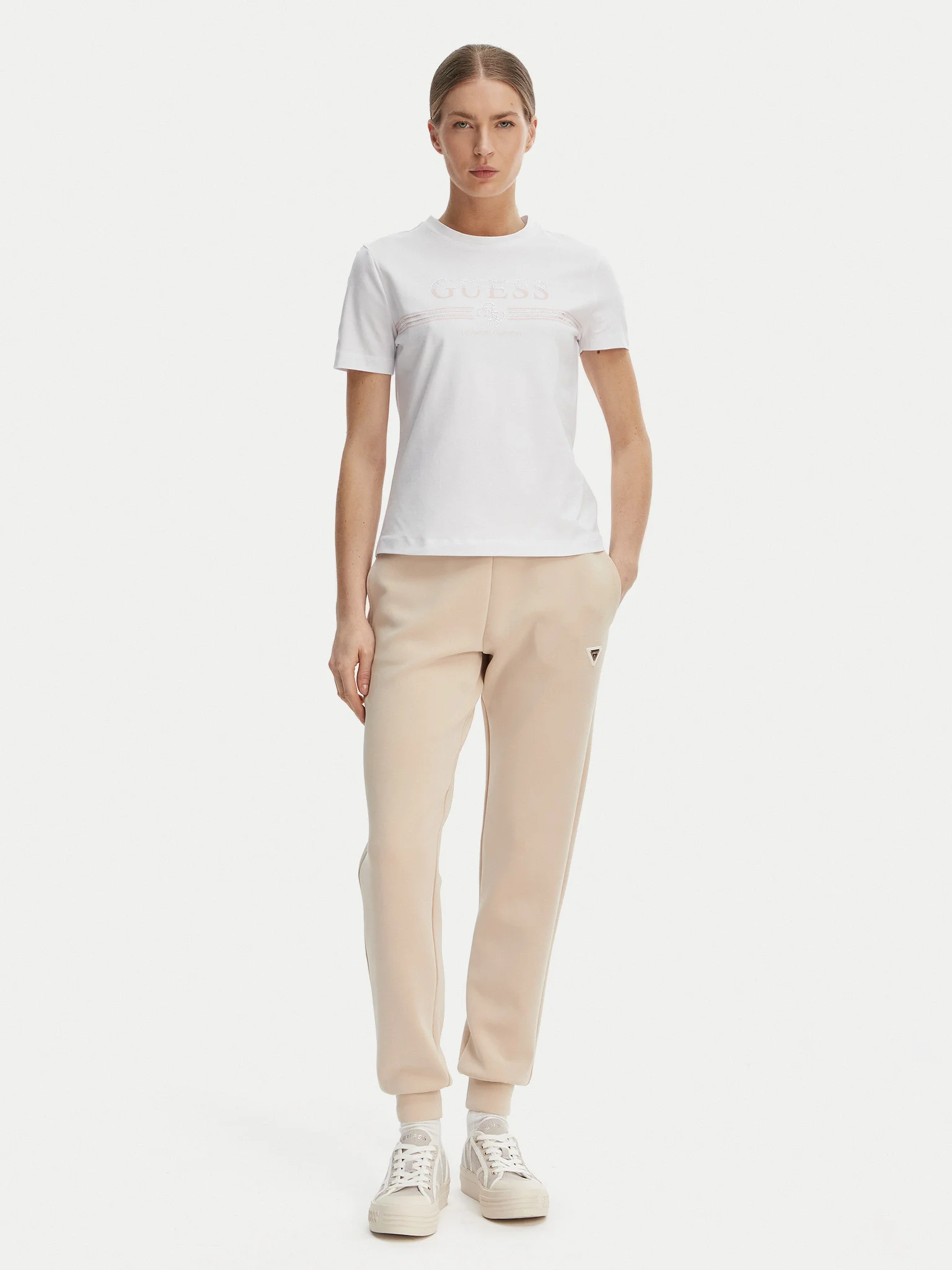 T-shirt με strass logo print - Image 2