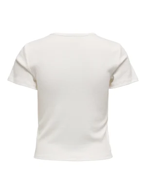 Alternative view of T-shirt rib crop με κέντημα