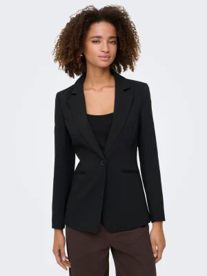 Σακάκι μεσάτο κλασικό σε μαύρο χρώμα με ένα κουμπί