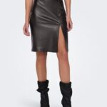only onlolinefauxleatherskirtotwnoos brown