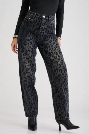 panteloni jean baggy animal print 10094616 22da