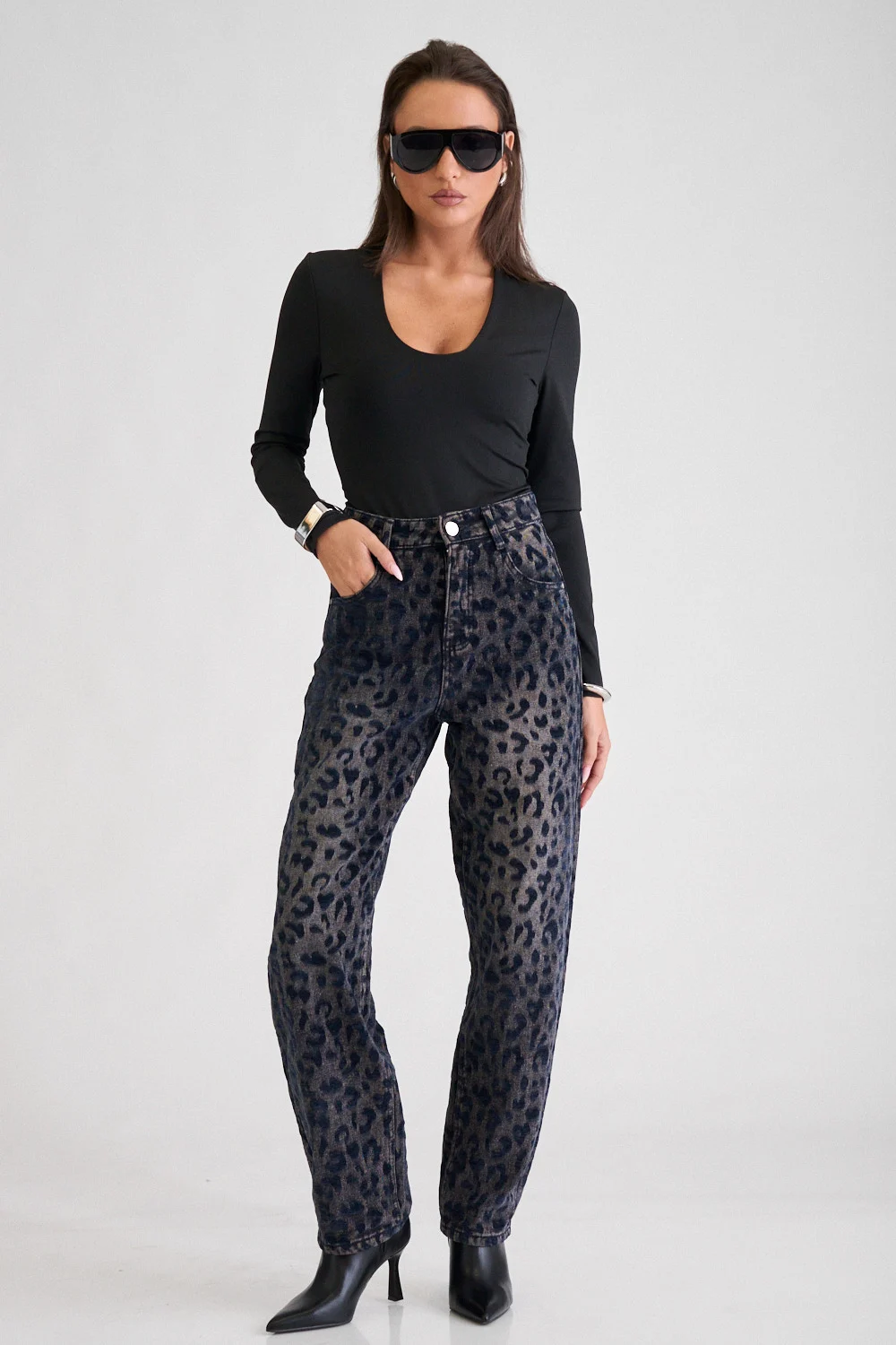 panteloni jean baggy animal print 10094616 4dh9