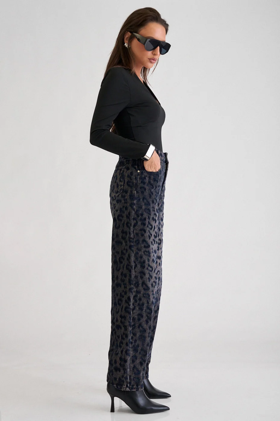 panteloni jean baggy animal print 10094616 9shu