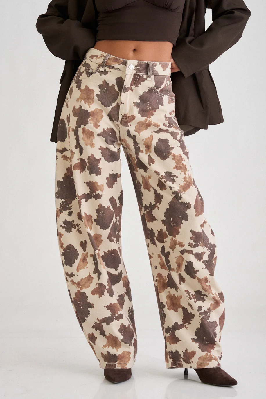 panteloni jean barrel cow print 10094713 8e2j