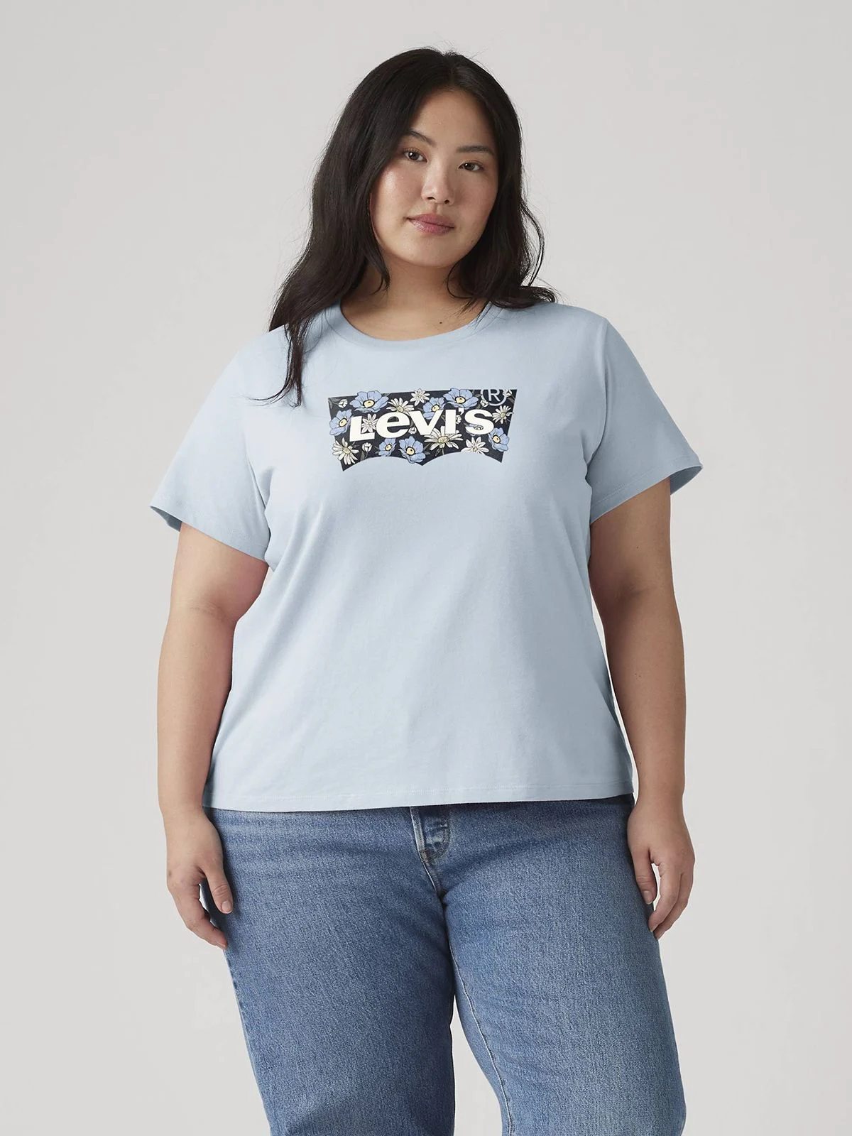 Tshirt γυναικείο plus size με floral logo