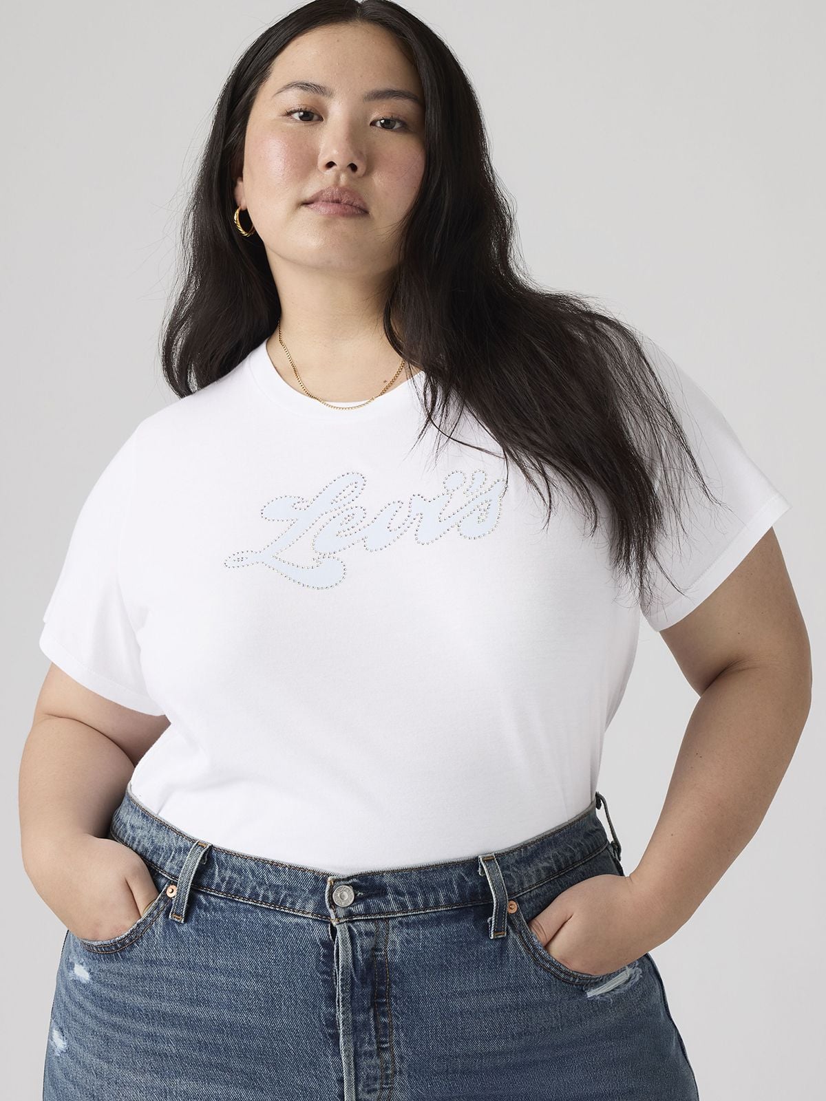 Tshirt γυναικείο plus size με διακριτικό logo