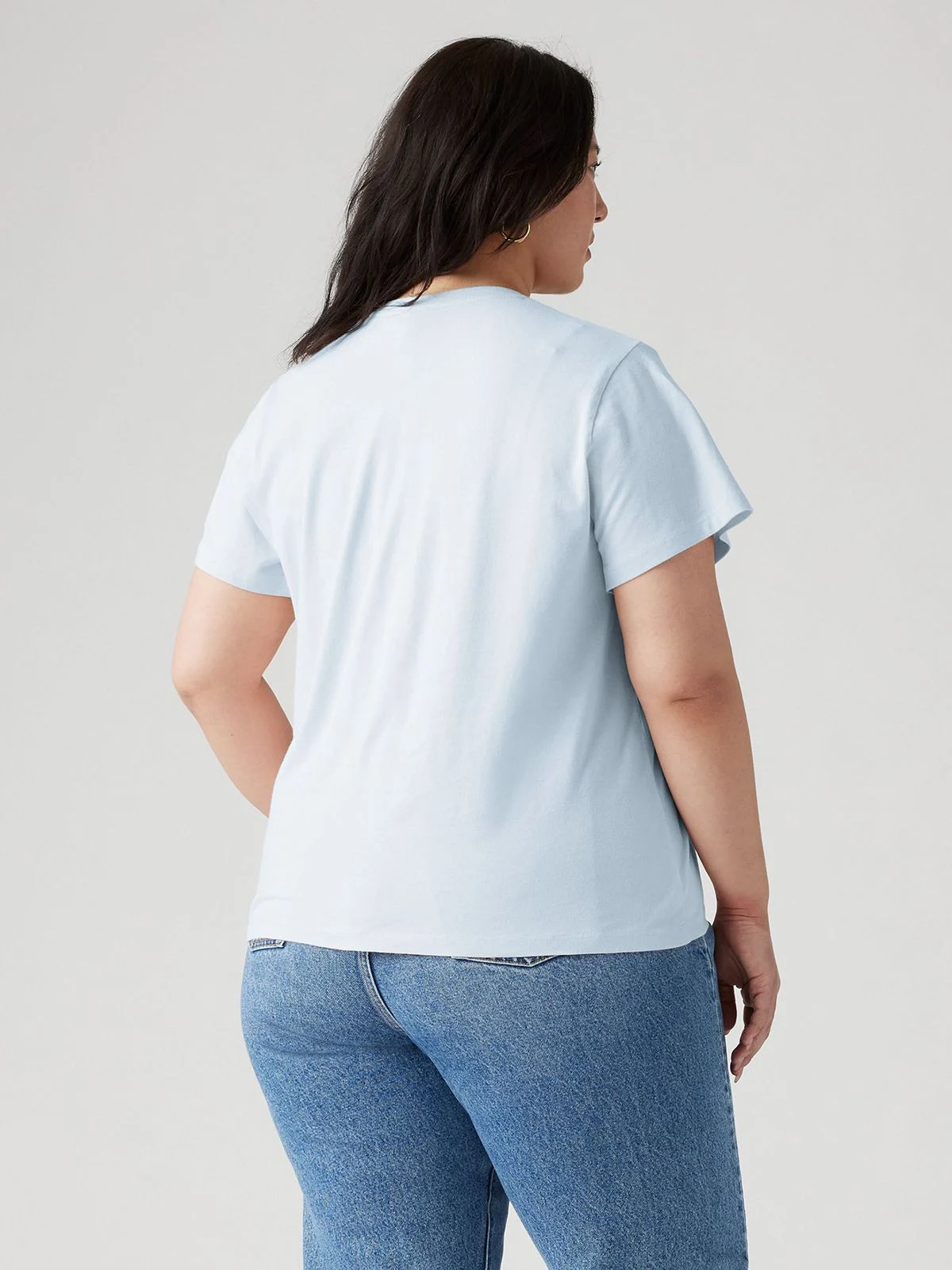 Tshirt γυναικείο plus size μονόχρωμο γαλάζιο basic - Image 3
