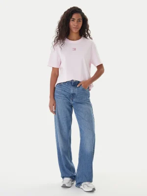 tommy jeans t shirt badge dw0dw22202 roz boxy fit 0000305563194 (1)