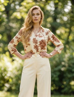 Πουκάμισο φλοράλ γυναικείο με κουμπιά