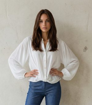 Πουκάμισο αέρινο με φουσκωτά μανίκια και κουμπιά