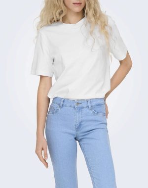 Basic T-shirt με στρογγυλή λαιμόκοψη